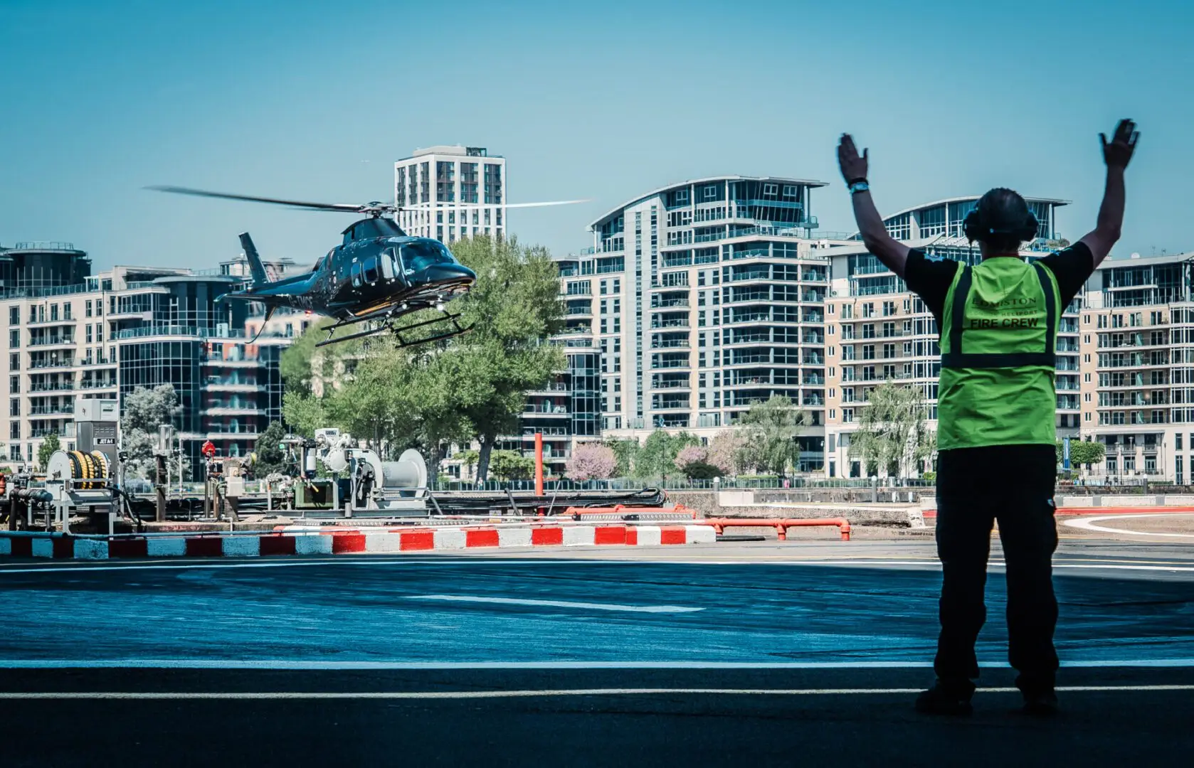 Swift Wings Augusta Helicopter Chartered as air to air charter for a Swift wings private jet charter client